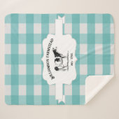 Vache de ferme turquoise Buffalo Plaid Sherpa Blan (Devant (Horizontal))