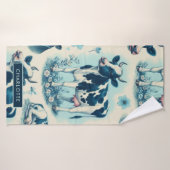 Vache de ferme vintage sans joint (Serviette de bain)