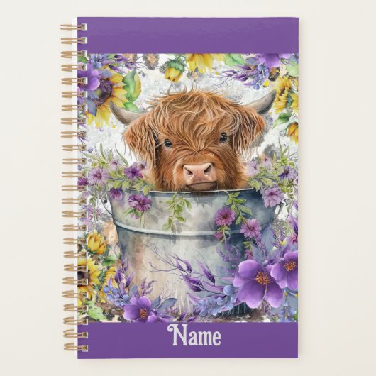 Vache de houblon personnalisée aux fleurs violette (Devant)