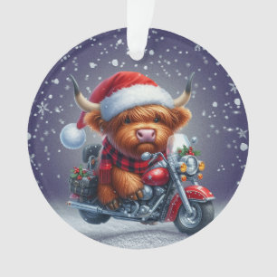 Vache de Noël motrice des Highlands