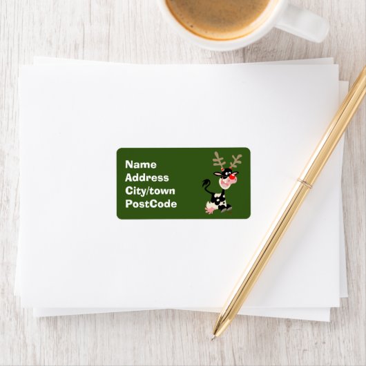 Vache de Noël ou renne ? Étiquette de retour (En situation)