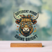 Vache de sensibilisation à l'autisme Gravure vinta (Neutre)