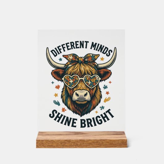 Vache de sensibilisation à l'autisme Gravure vinta (Recto)