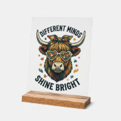 Vache de sensibilisation à l'autisme Gravure vinta (Angle)
