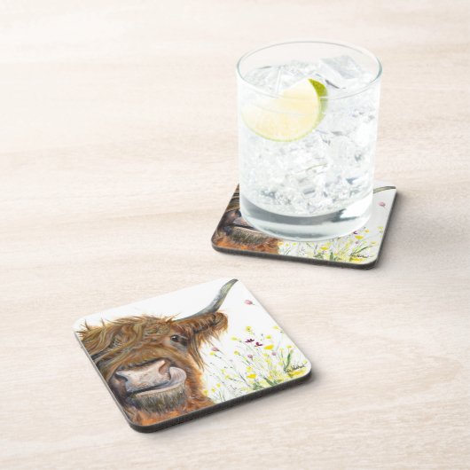 Vache des Highlands dans le dessous de verre des f (Côté Droit)