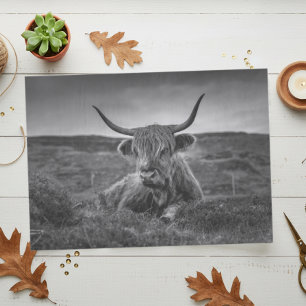 Vache des Highlands Écosse Rustique Papier de soie
