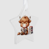 Vache des Highlands lisant des livres (devant)