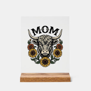 Vache des Highlands Maman Tournesol Vintage Design