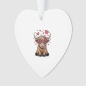 Vache des Highlands mignonne Saint Valentin lunett (devant)