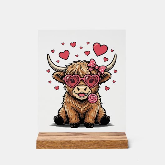 Vache des Highlands mignonne Saint-Valentin lunett (Recto)