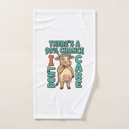 Vache drôle 99% de chance que je m'en fiche Graphi (Serviette à main)
