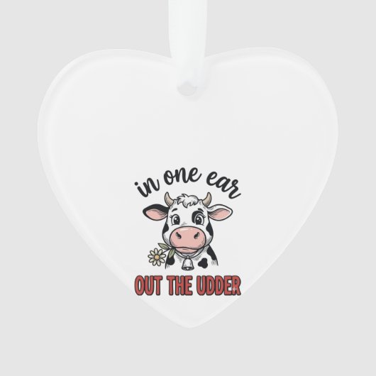 Vache drôle avec une oreille dans l'autre du tee-s (devant)