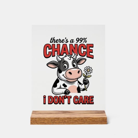 Vache Drôle Chance Je M'en Fiche Vintage (Recto)