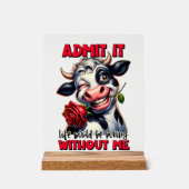 Vache drôle ennuyeux vie mot art (Recto)