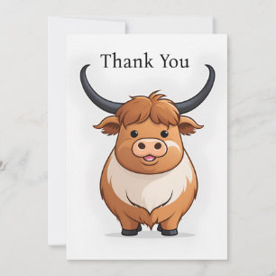 Vache écossaise carte de remerciements