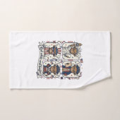 Vache écossaise patriotique rouge blanc et boujee (Serviette à main)