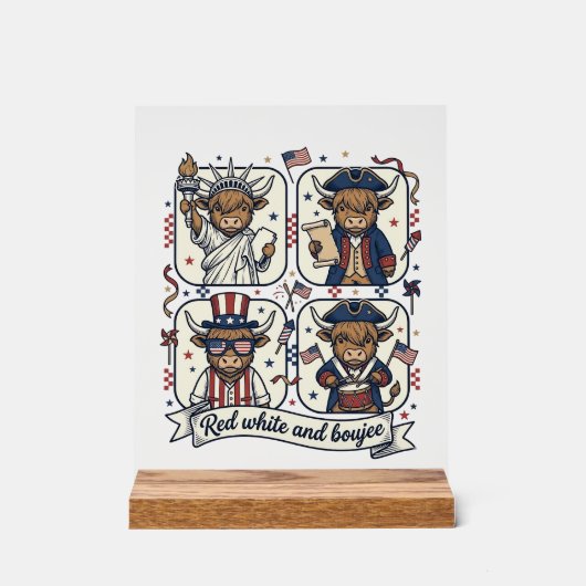 Vache écossaise patriotique rouge blanc et boujee (Recto)