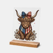 Vache écossaise patriotique vintage (Angle)
