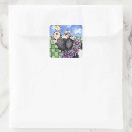 Vache et poussette - Stickers (Sac)