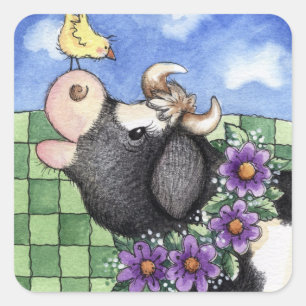 Vache et poussette - Stickers