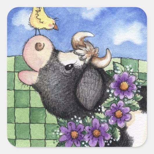 Vache et poussette - Stickers (Devant)