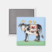 Vache et poussins - Aimant (Recto/Verso)