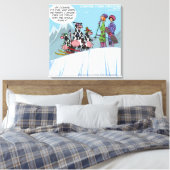 Vache Famille Ski De Neige Drôle Toile Imprimer (Insitu(Chambre))