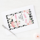 Vache florale avec vache Imprimer Sticker Annivers (Enveloppe)