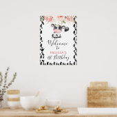 Vache florale rose Imprimer Affiche de bienvenue d (Cuisine)