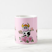 Vache Florale Roses roses roses Chocolat Mug (Centre)