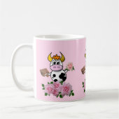 Vache Florale Roses roses roses Chocolat Mug (Gauche)