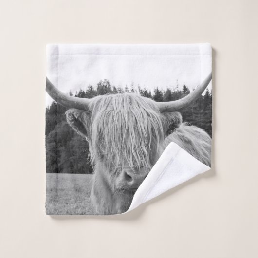Vache Highland #6 #mur #art (Gant de toilette)