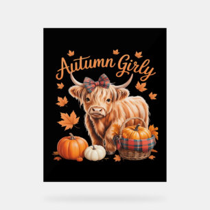 Vache Highland Chute Automne Fille Thanksgiving C
