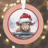 Vache Highland dans la jolie Santa Hat En vichy No