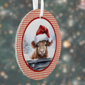 Vache Highland dans la jolie Santa Hat En vichy No