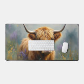 Vache Highland dans le pré floral Fermer (Clavier et souris)