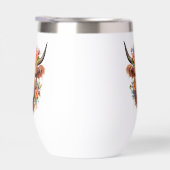 Vache Highland moderne aux fleurs de Boho mignonne (Droite)