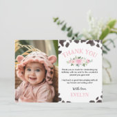 Vache Imprimer Carte de remerciements photo Annive (Debout devant)