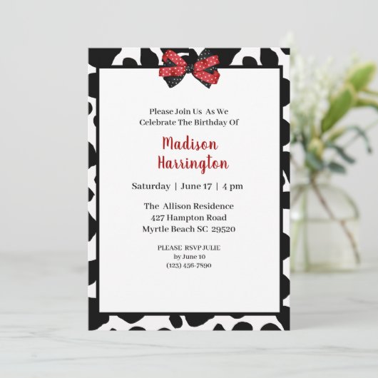 Vache Imprimer Invitation d'anniversaire (Debout devant)