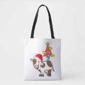 Vache Joyeux Noël Sacs fourre-tout pour femmes Pay (Devant)