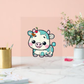 Vache Kawaii adorable avec Cerise et Bow Design _2 (Mariage)