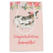 Vache Laitière Florale Toute Occasion Sac Cadeau (Devant)