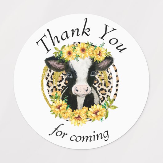 Vache merci Étiquettes (Design 1)