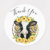 vache merci Étiquettes (Design 2)