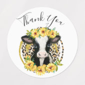 vache merci Étiquettes (Design 1)