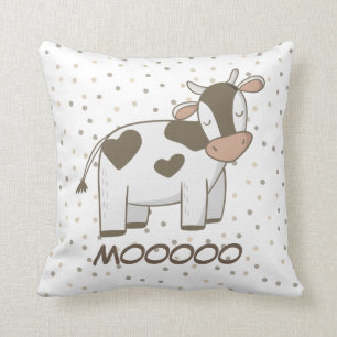 Vache mignonne à coussin d'enfants de décor de