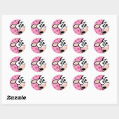 Vache mignonne avec Coeurs d'amour Stickers (Feuille)