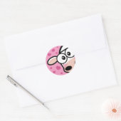 Vache mignonne avec Coeurs d'amour Stickers (Enveloppe)