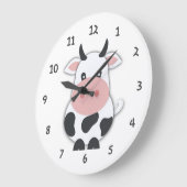 Vache mignonne avec nombre grande horloge (Angle)