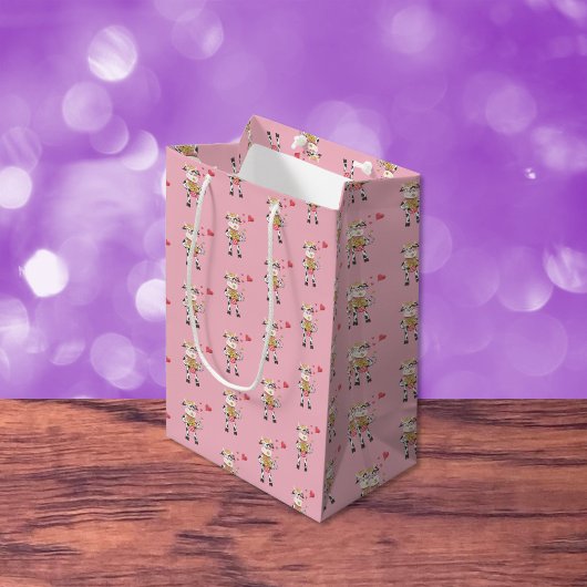 Vache mignonne en amour sac cadeau de la Saint Val